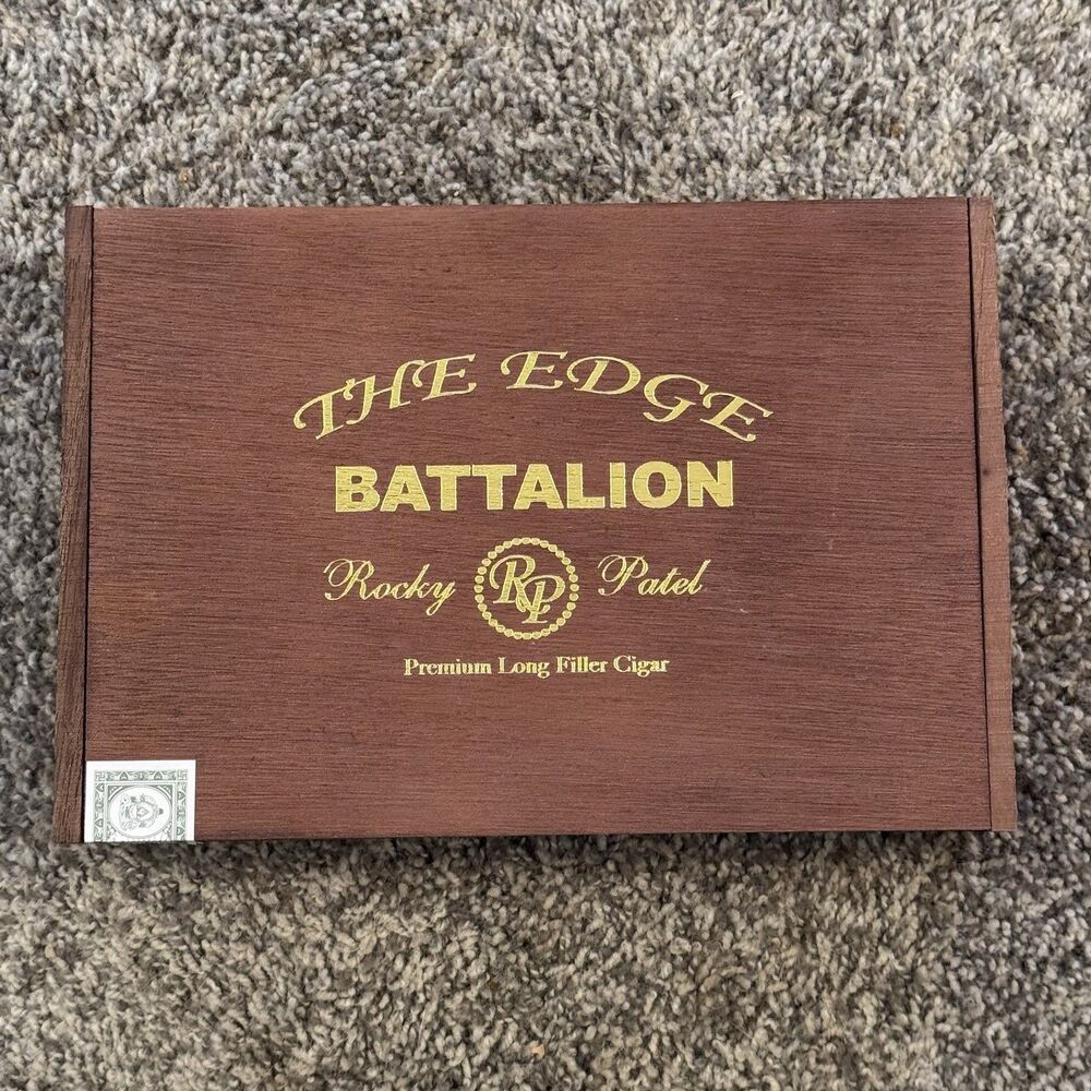 Rocky Patel The Edge Battalion Empty Wooden Cigar Box 10” Empty Storage Case